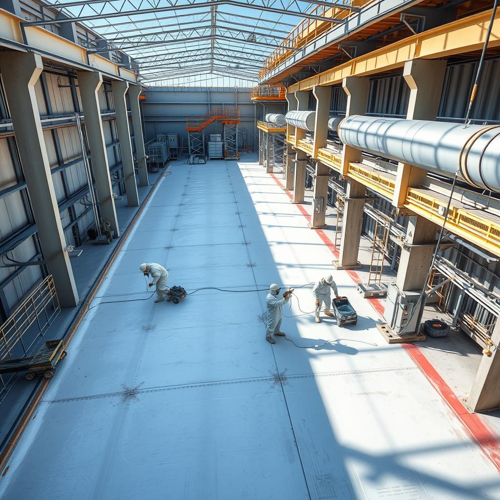 Polyurea coating contractor at work in California